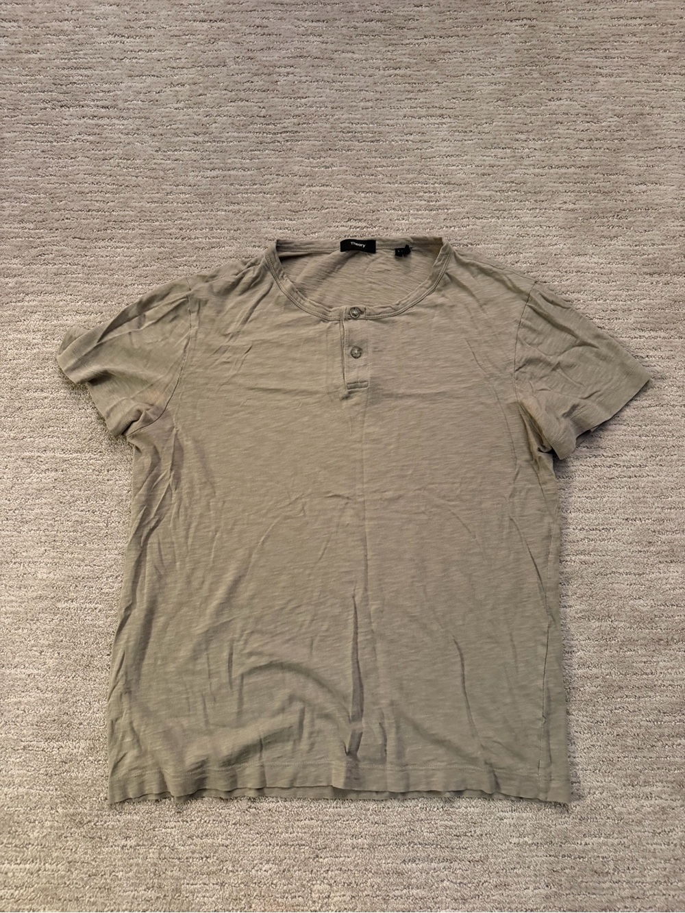 Theory Short-Sleeve Henley Shirt L